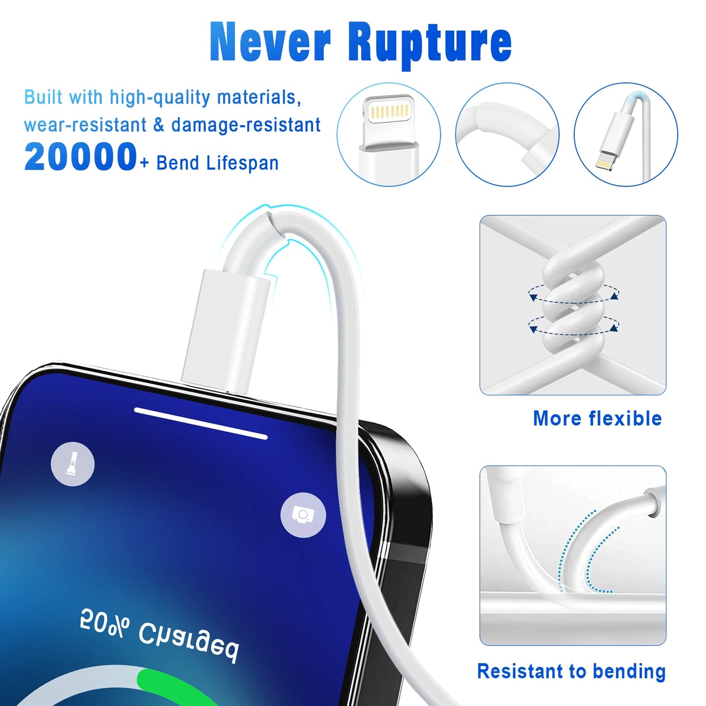 Purilite Select – 3A USB Charging &amp; Data Sync Cable for iPhone