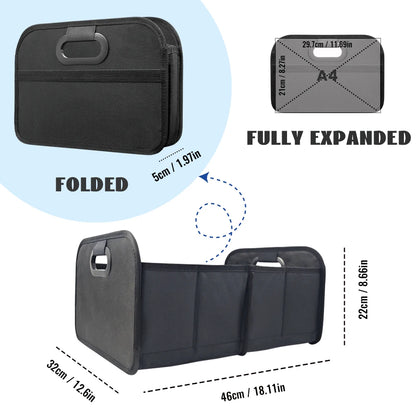 Purilite Select Foldable Car Trunk Organizer Storage Box for SUV, Portable Camping Storage Bin, Multi-Purpose Space Saving Cargo Organizer