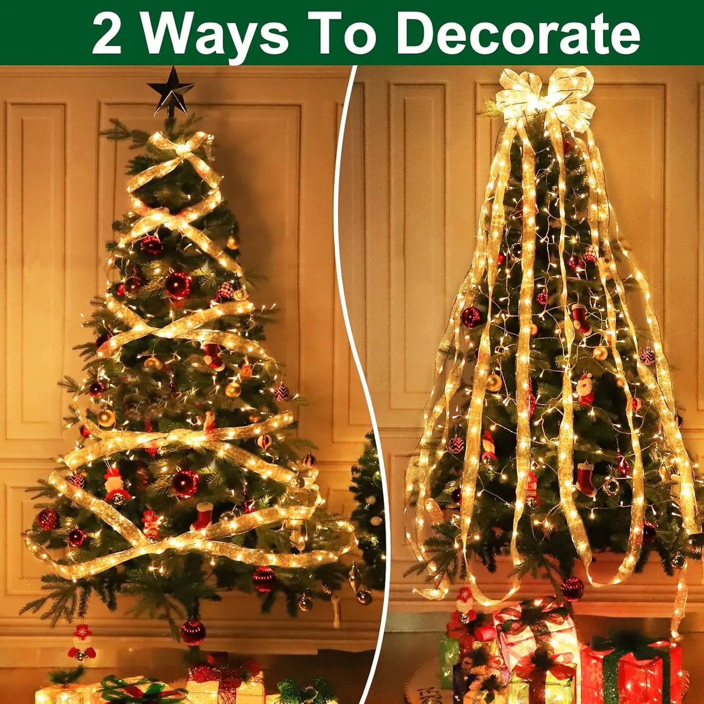 Purilite Select Christmas Ribbon Fairy Light – DIY Bow String Lights for Tree Ornaments & Holiday Home Décor (2025 Collection)