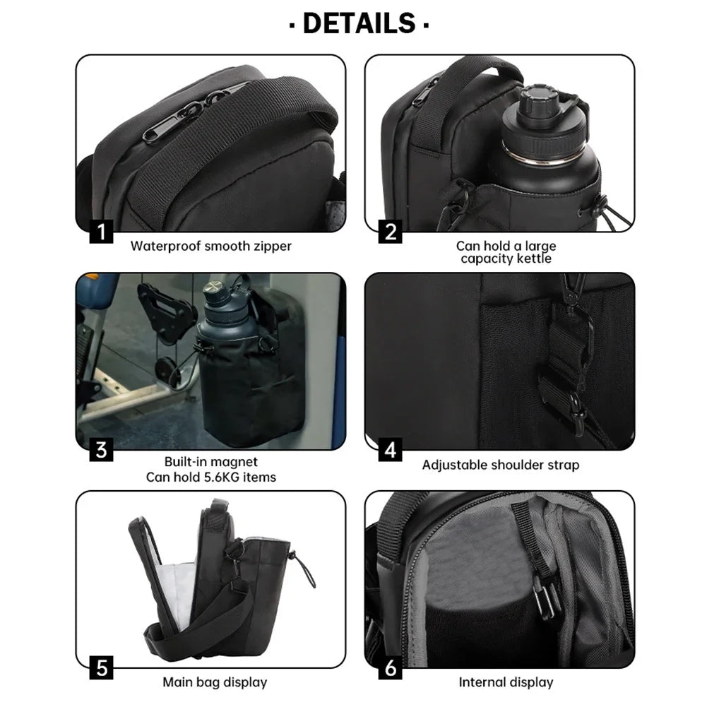 Purilite Select Magnetic Water Bottle Sling Bag – Crossbody Gym Bottle Pouch with Phone & Accessory Holder – Fitness, Travel & Sports Carrier for Men & Women