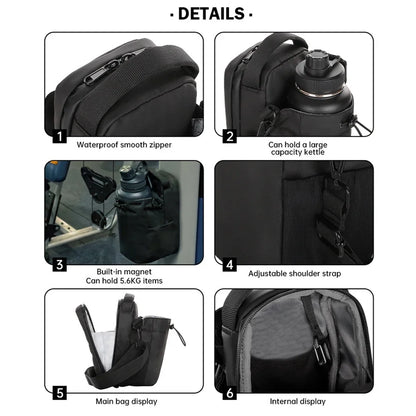 Purilite Select Magnetic Water Bottle Sling Bag – Crossbody Gym Bottle Pouch with Phone & Accessory Holder – Fitness, Travel & Sports Carrier for Men & Women