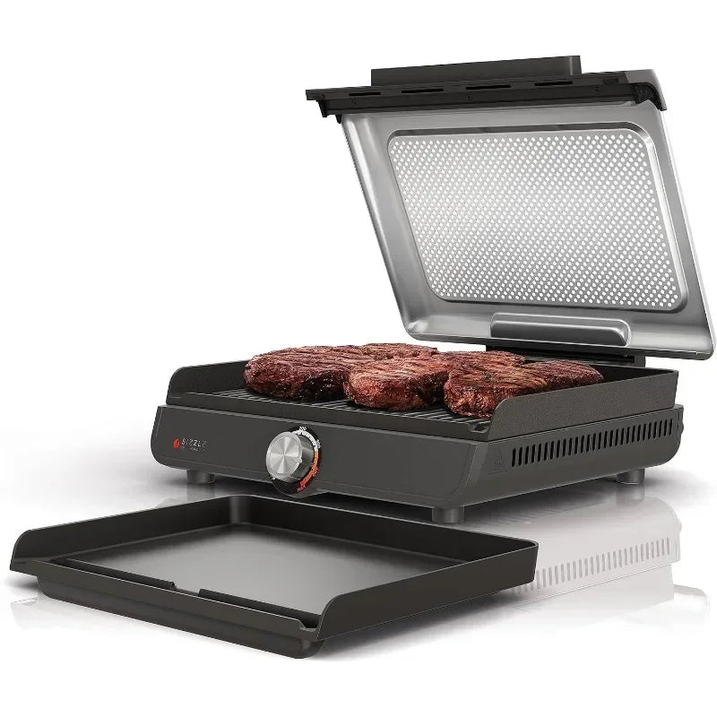 Purilite Select Smokeless Indoor Grill & Griddle 14 Inch – Interchangeable Nonstick Plates, Compact Electric Cooking Grill for Home Kitchen - PuriLite