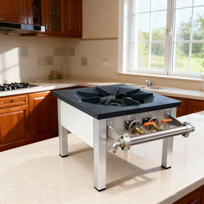 Purilite Select Single Burner Gas Cooktop | Energy-Saving Commercial & Household Gas Stove | Dual Ring Freestanding Stove - PuriLite