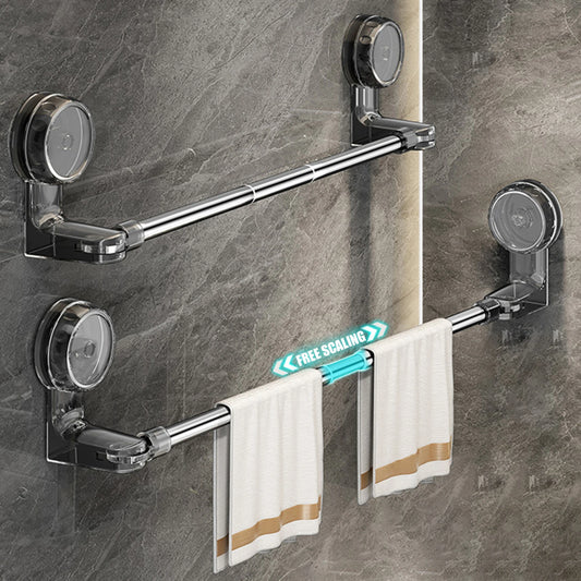 Purilite Select Retractable Suction Cup Towel Rack – Wall Mounted No-Drill Stainless Steel Towel Bar with Strong Hold for Bathroom & Kitchen Storage - PuriLite