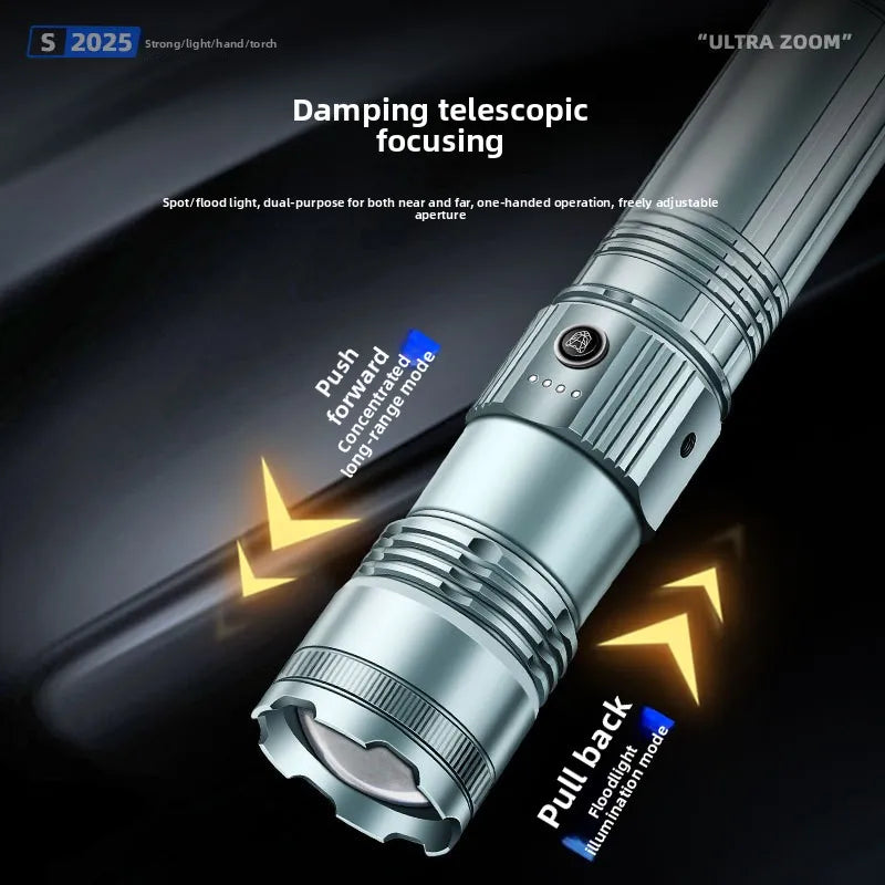 Purilite Select Long-Life Outdoor Super Bright Telescopic Flashlight White Laser Multi-Function