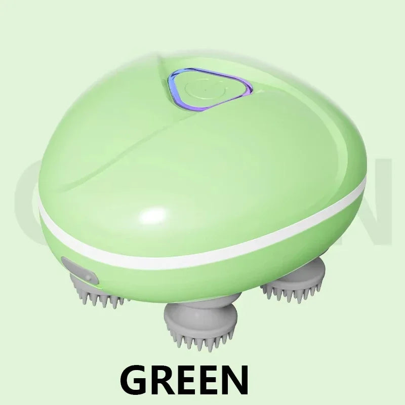 Electric Scalp Massager Kneading Vibrating Device Head Shoulder Neck Massage Deep Tissue Relaxation Pet Cat Body Care Tool