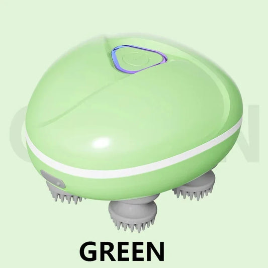 Electric Scalp Massager Kneading Vibrating Device Head Shoulder Neck Massage Deep Tissue Relaxation Pet Cat Body Care Tool