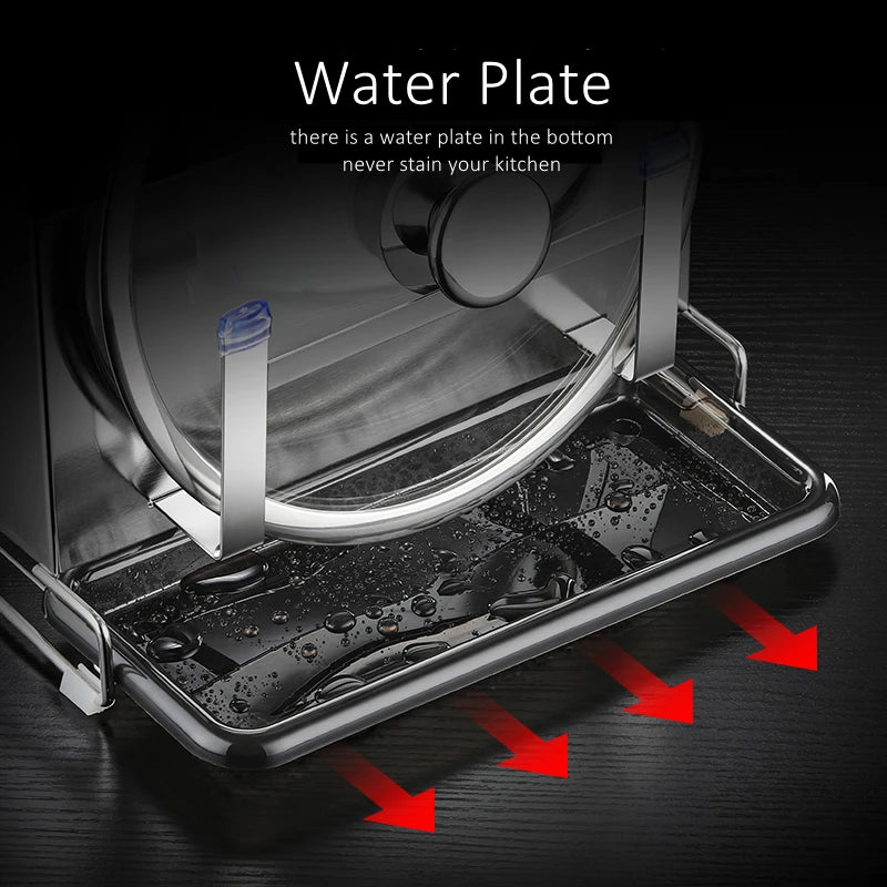 Purilite Select 304 Stainless Steel Kitchen Knife Holder Flatware Organizer with Non-Slip Base and Bottom Water Drain Tray - PuriLite