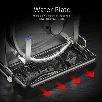 Purilite Select 304 Stainless Steel Kitchen Knife Holder Flatware Organizer with Non-Slip Base and Bottom Water Drain Tray - PuriLite
