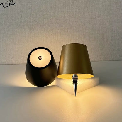 AITHEA Wireless LED Wine Bottle Light Rechargeable Vases Table Lamp Touch Switch Night Light for Cafe Bar Club Restaurant Decor