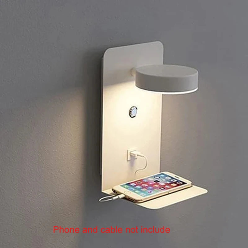 Purilite Select Modern LED Wall Sconce with USB Charging – Up & Down Wall Lamp – Touch Switch Indoor Wall Light