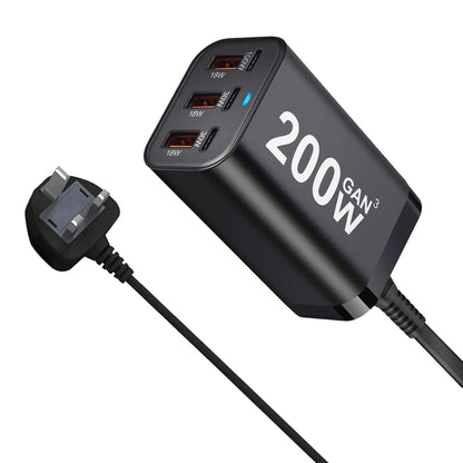 Purilite Select 200W 6-Port GaN USB-C Fast Charger