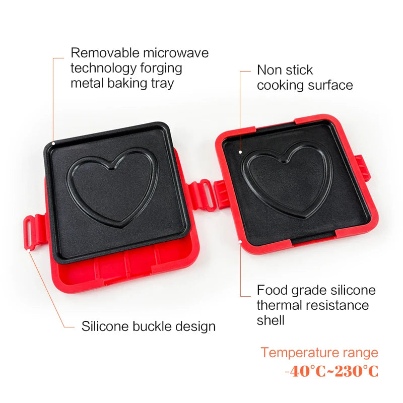 Microwave Sandwich Maker Microwave Toaster with Adjustable Silicone Strap Removable Non-Stick Microwave Grilled Cheese Maker - PuriLite