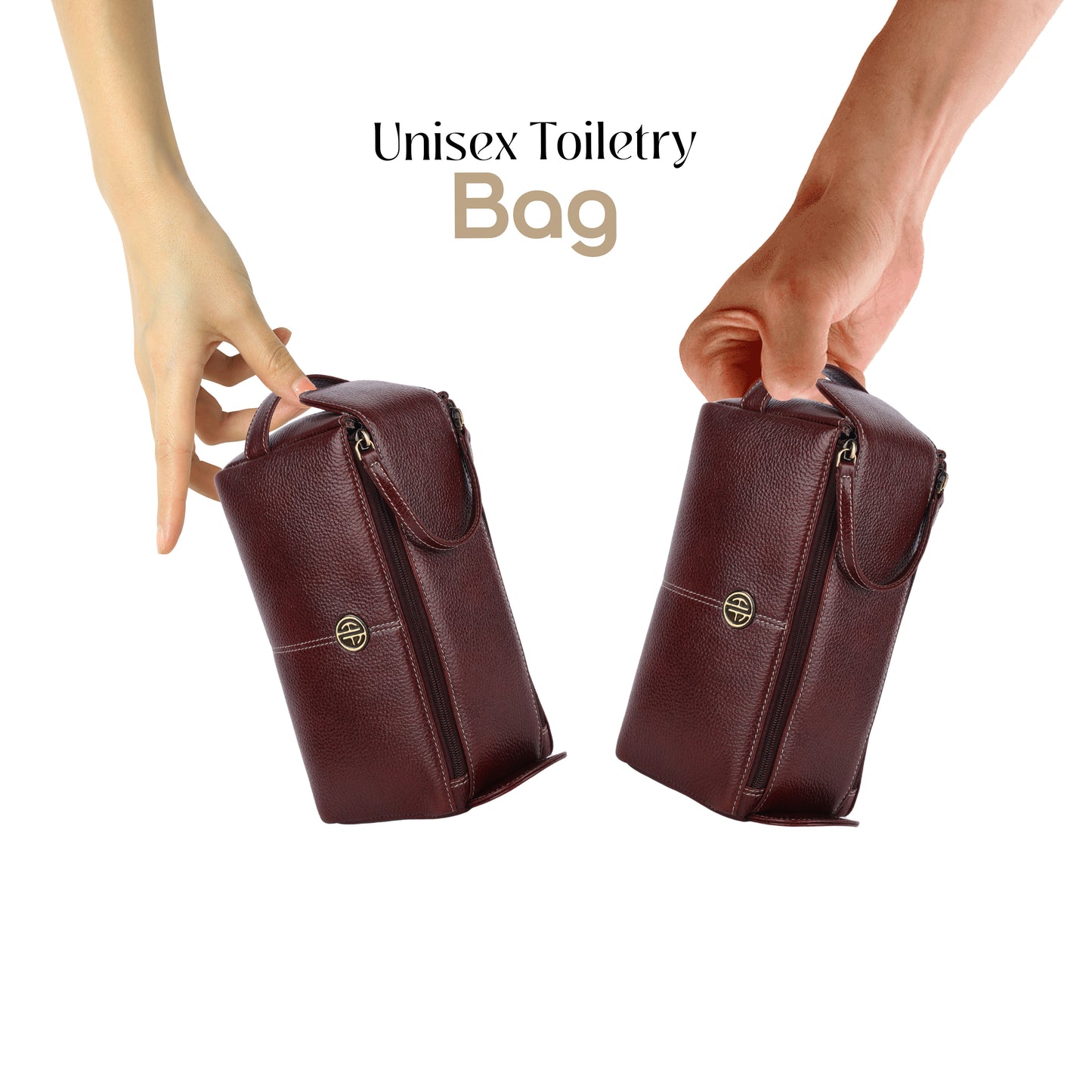 HAMMONDS FLYCATCHER Premium Men's Toiletry Bag – 100% Pure Cow Leather Travel Kit & Shaving Organizer - PuriLite