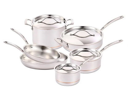 Kirkland Signature 5-ply Clad Stainless Cookware Set, 10-pieces - PuriLite
