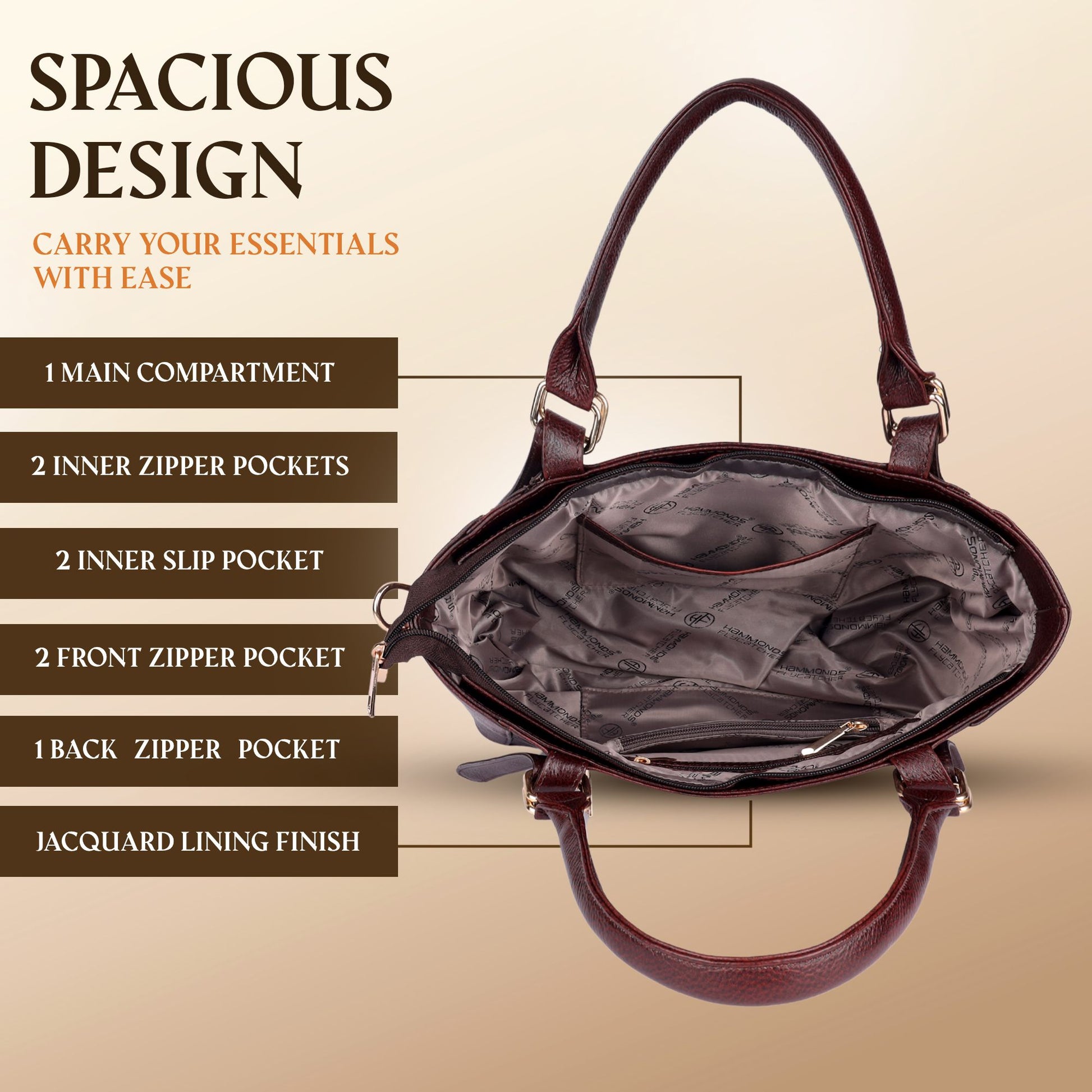 Hammonds WB3008BR Women’s Bag | Stylish Women’s Handbag | Casual & Formal Use Women’s Bag - PuriLite