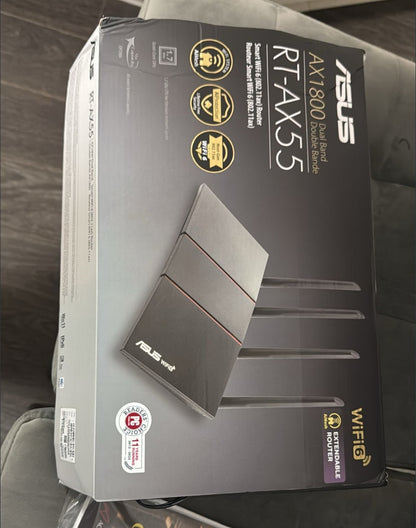 ASUS RT-AX55 AX1800 Dual Band WiFi 6 Router (Open Box) - PuriLite