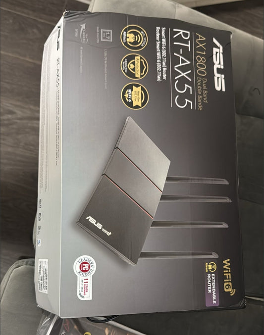 ASUS RT-AX55 AX1800 Dual Band WiFi 6 Router (Open Box)