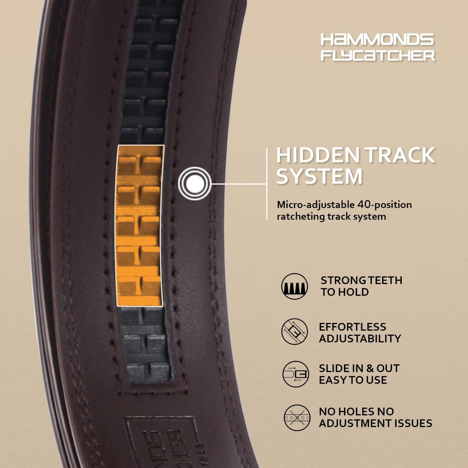 Hammonds Fly Catcher Pure Cow Leather Men’s Belt – Adjustable Formal & Casual Wear (Model BL8012, Brown) - PuriLite