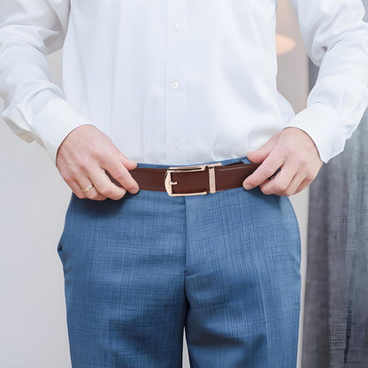 Hammonds Fly Catcher Pure Cow Leather Men’s Belt – Adjustable Formal & Casual Wear (Model BL8012, Brown) - PuriLite