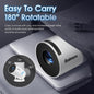 [Built-in App] Mini Projector 2025 Upgraded 1080P 4K Support Portable Projector Dual Control WiFi 6 BT5.2 180° Keystone HDMI/TV Stick/Smartphone/USB/PS5/Laptop with HDMI Cable & Mouse-White