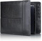 Swallowmall Men's Genuine Leather RFID Blocking Bifold Wallet | 15 Card Capacity | ID Window | Premium Cowhide Leather Billfold