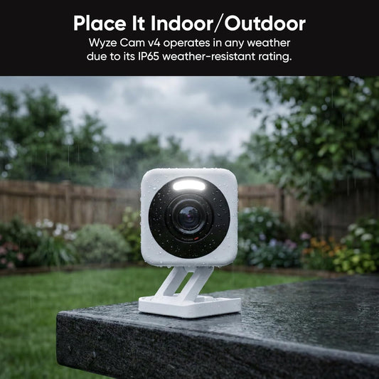 Cam v4 (Latest Model) | 2.5K QHD Security Camera | Indoor & Outdoor | Color Night Vision | AI Motion Detection | IP65 Weatherproof | White