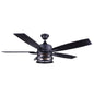 CANARM 52-Inch Matte Black Ceiling Fan with Light Kit | Reversible Blades & Remote Control