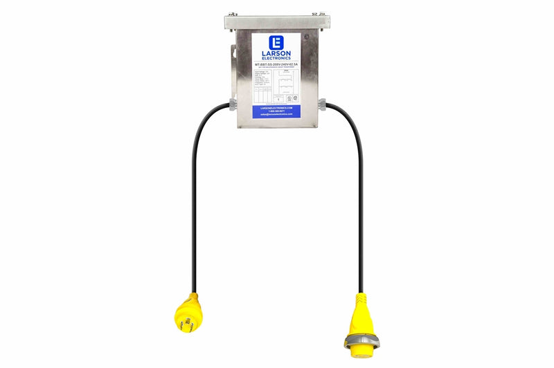 1 Phase Buck & Boost Step-Up Prewired Transformer - 208V Primary - 240V Secondary - 43.9 Amps - 50/60Hz - (2) 2' 6/4 SOOW Whips - CS6365C Plug - CS6364C Connector