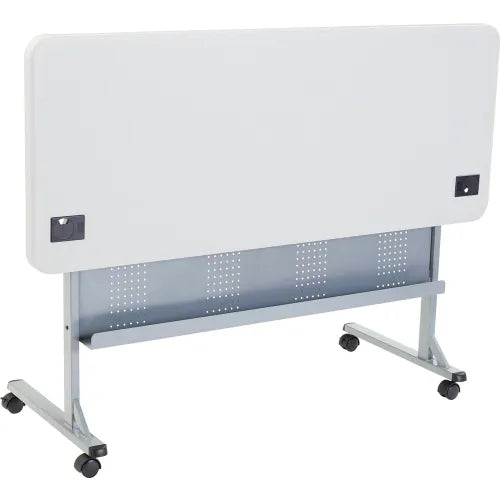 Interion® 72" x 24" Blow Molded Foldable Training Table - White