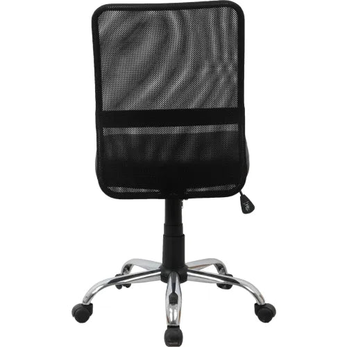 Interion® Mesh Back Task Chair With Mid Back, Synthetic Leather, Black