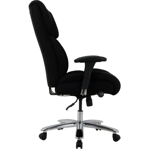 Interion® 24 Hour Big & Tall Chair With High Back & Adjustable Arms, Fabric, Black