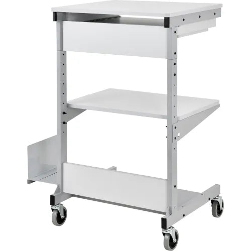 Global Industrial™ Mobile Computer Workstation with Printer Shelf and CPU Holder, Gray