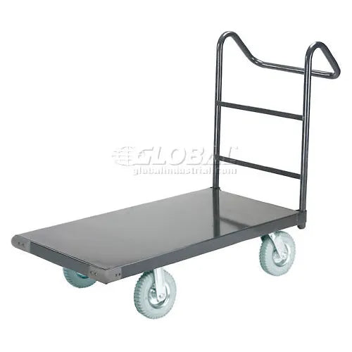 Global Industrial™ Steel Deck Truck 48x30 1200 Lb. Cap. 8" Pneumatic Casters - Ergo Handle - PuriLite