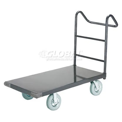 Global Industrial™ Steel Deck Truck 48x30 1200 Lb. Cap. 8" Pneumatic Casters - Ergo Handle