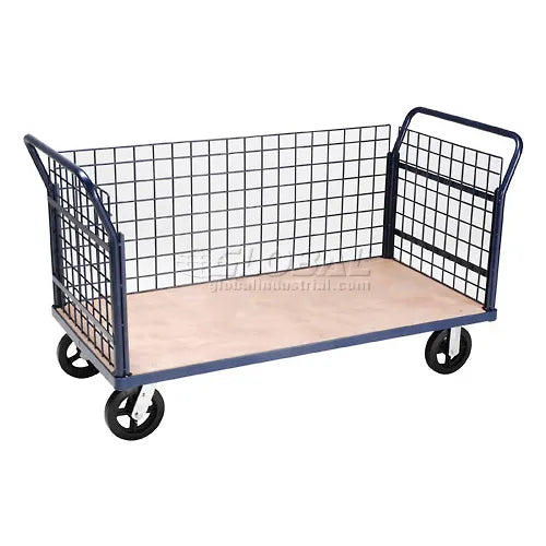 Global Industrial™ Euro Truck With 3 Wire Sides & Wood Deck 60 x 30 2400 Lb. Capacity