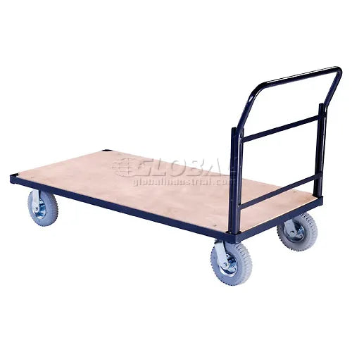 Global Industrial™ Steel Bound Wood Deck Platform Truck 60x30 1200 Lb. Cap. 8" Pneu. Casters