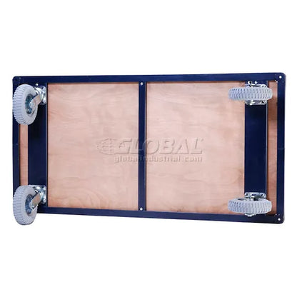Global Industrial™ Steel Bound Wood Deck Platform Truck 60x30 1200 Lb. Cap. 8" Pneu. Casters