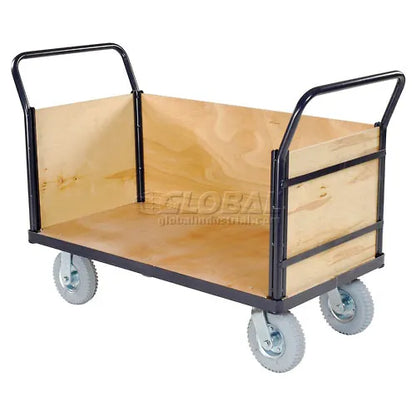 Global Industrial™ Euro Truck With 3 Wood Sides & Deck 60 x 30 1200 Lb. Capacity