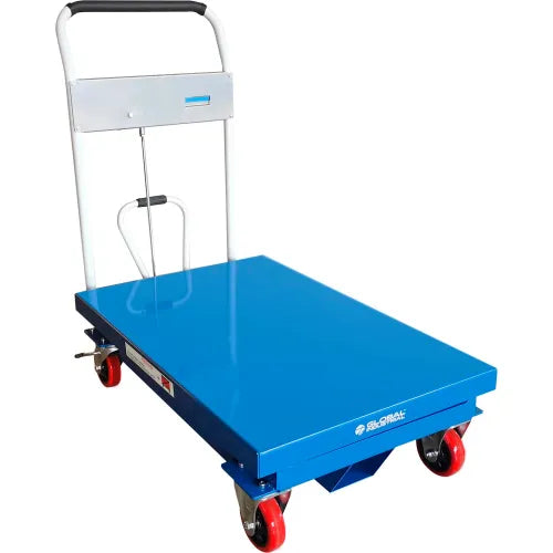 Global Industrial™ Mobile Scissor Lift Table with Hook-on Bin - 1100 Lb. Cap. 36 x 24 Platform