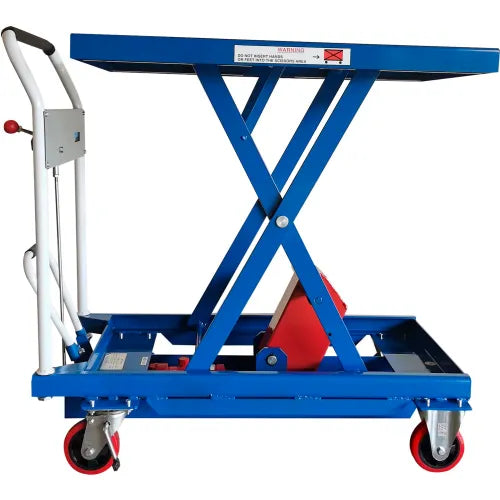 Global Industrial™ Mobile Scissor Lift Table with Hook-on Bin - 1100 Lb. Cap. 36 x 24 Platform