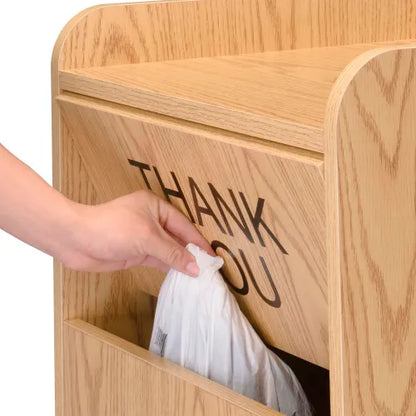 Global Industrial™ Wooden Waste Receptacle with Tray Top, 36 Gallon, Oak