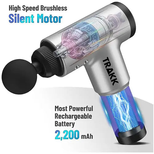 Deep Full Body Massage Gun Silver with 6 speeds (TRBEASTGUNSV)