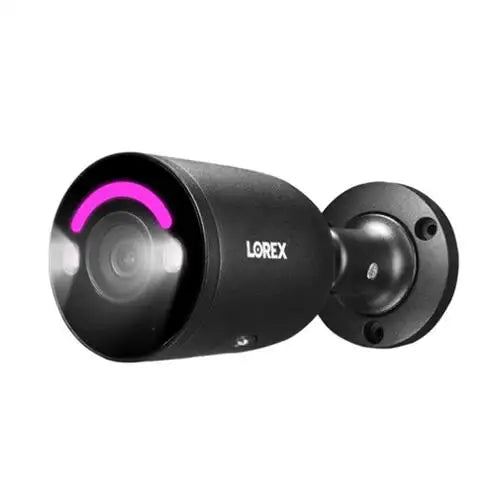 Lorex 4K Smart Security Lighting Deterrence Bullet AI PoE IP Wired Camera - Black (E894ABB-E)