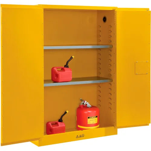 Global Industrial™ Flammable Cabinet, Manual Close Double Door, 45 Gallon, 43"Wx18"Dx65"H