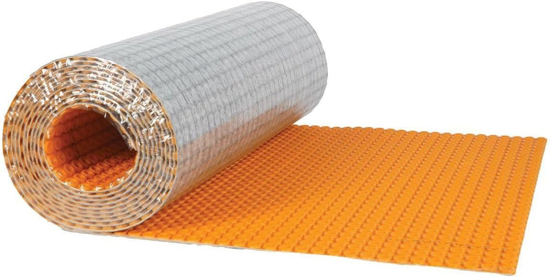 Schluter Systems Self-Adhesive Peel and Stick Ditra Heat Duo Membrane 108 Sq Ft (10 Sq M) Roll DHDPS810M Features Mortar-Free Waterproofing Underlayment, Floor Warming, Uncoupling Mat