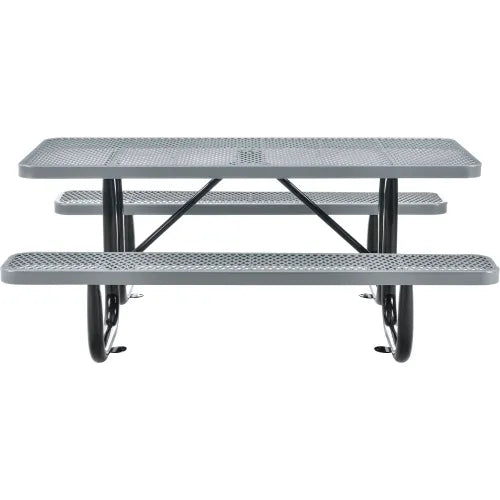 Global Industrial™ 6' Rectangular Picnic Table, Expanded Metal, Gray