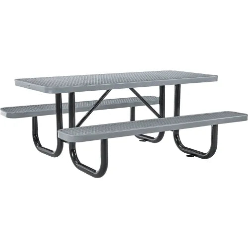 Global Industrial™ 6' Rectangular Picnic Table, Expanded Metal, Gray