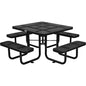 Global Industrial™ 46" Square Picnic Table, Perforated Metal, Black