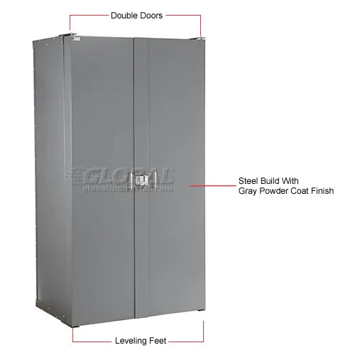 Global Industrial™ Bin Cabinet Deep Door - 132 Blue Bins, 16-Gauge Unassembled Cabinet 38x24x72